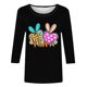 thumbnail image 5 of Camisetas Casuales de las Mujeres Impresas 3/4 Manga Cuello Redondo Blusa, Moda Ligera Superior para el Hogar Y el Uso Diario, Cómoda Imitación de la Tela Del Estante, 5 of 7