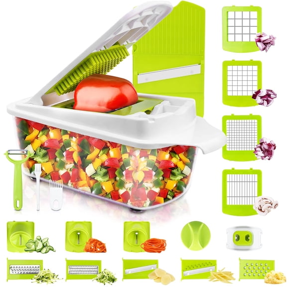 Hachoir et Trancheur de Légumes, Coupe-dés pour Cuisine, 23 Pcs, Trancheur et Hachoir de Légumes, Coupe-Légumes, Accessoires de Cuisine, Gadget, Articles