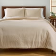 thumbnail image 2 of Better Homes & Gardens 3-Piece Papyrus Beige Block Weave Comforter Set, Adult King, 2 of 9