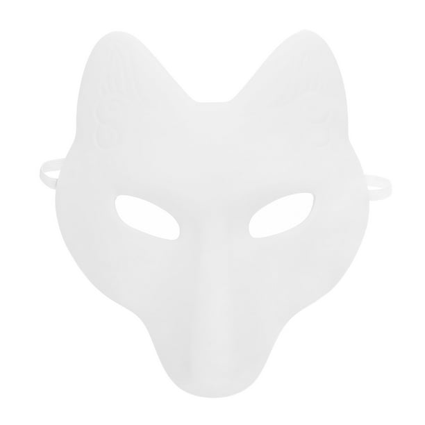 BRIGHTFUFU 1 unid en blanco hembra máscara de zorro Halloween bricolaje en blanco máscara de zorro PU máscara de fiesta mascarada disfraz Cosplay accesorio