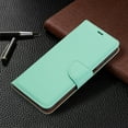 thumbnail image 5 of Feishell Phone Case for Samsung Galaxy A15, Lychee Texture Plain PU Leather Magnetic Clasp Folio Flip Kickstand Wallet Phone Case with Card Slots & Wrist Strap, Green, 5 of 9