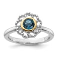 thumbnail image 2 of Auriga Fine Jewelry 925 Sterling Silver Rhodium-plated with 14K Accent London Blue Topaz Ring for Women Size 8, 2 of 6