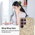 thumbnail image 2 of Compatible with Samsung Galaxy S23 Ultra Case, Glitter Sparkly Samsung S23 Ultra Phone Case with Slim Silicone Shockproof Protective Bumper Cover for Cute Girls Women (Gold), 2 of 14