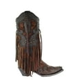 thumbnail image 2 of Corral Boots Womens Leopard Print Fringe Snip Toe Cowboy  Mid Calf Boots, 2 of 5