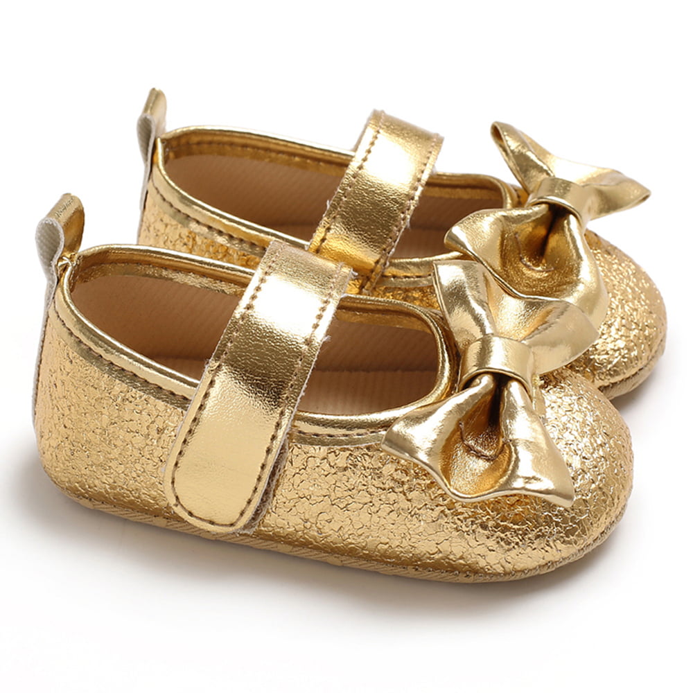 gold newborn shoes