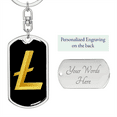 thumbnail image 2 of Litecoin Gold Crypto Cryptocurrency Stainless Steel or 18k Gold Premium Swivel Dog Tag Keychain, 2 of 8