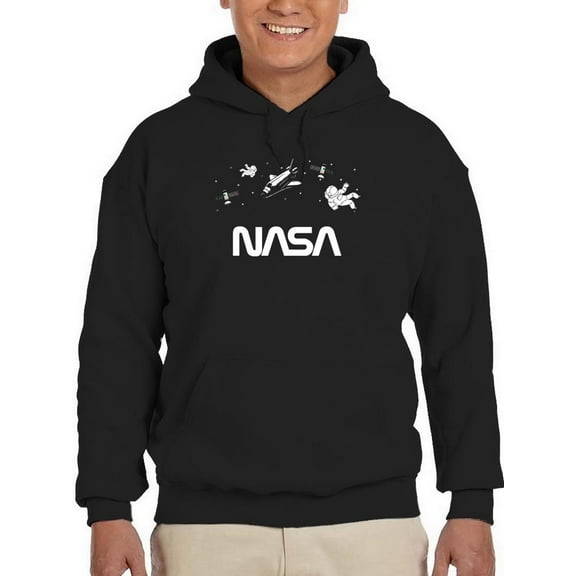 NASA Nasa Floating Objects Banner Hoodie Men -NASA Designs, Male XX-Large