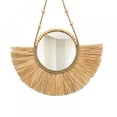 thumbnail image 2 of Raffia Hanging Wall Mirror Handmade Bamboo Decorative Boho Decor Mirror, 2 of 6