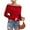 Red, variant on Womens Off The Shoulder Sweater Long Sleeve Ribbed Knit Pullover Sweaters Slim Fit Going Out Fall Tops Blouse (Black, S)