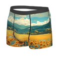 thumbnail image 2 of Balery Field Style Bicycle Young Sunflower Men's Boxer Briefs, Soft and Breathable Cotton Underwear with nylon Waistband-Medium, 2 of 9