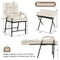 thumbnail image 3 of Gymax Fauteuil d'Appoint Moderne avec Ottoman Fauteuil en Tissu de Lin avec Dossier Réglable, 3 of 10