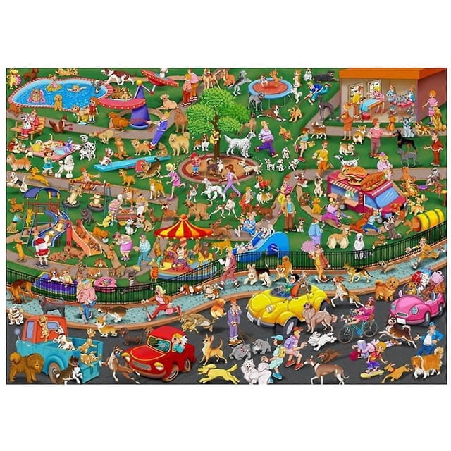 Puzzle-Plane Jigsaw Puzzle 1000 Pieces-Puppy party