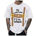 thumbnail image 1 of HNMKIU Men's Oktoberfest T-Shirt with Humorous Leather Pants Print for Celebration and, 1 of 4