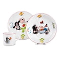 thumbnail image 1 of 7.6 fl oz (225 ml) Porcelain Kids Plates and Mug Set Kid's Porcelain Dinnerware Set of 3 Tableware Set for Kids Deep Plate Flat Plate and Kid's Mug (Mole), 1 of 7
