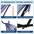 thumbnail image 5 of Double Hammocks with Stand for Outside, Portable Space Saving Heavy-Duty Steel Stand for Indoor Outdoor Patio with Carrying Bag, 450 lbs Capacity, 5 of 7