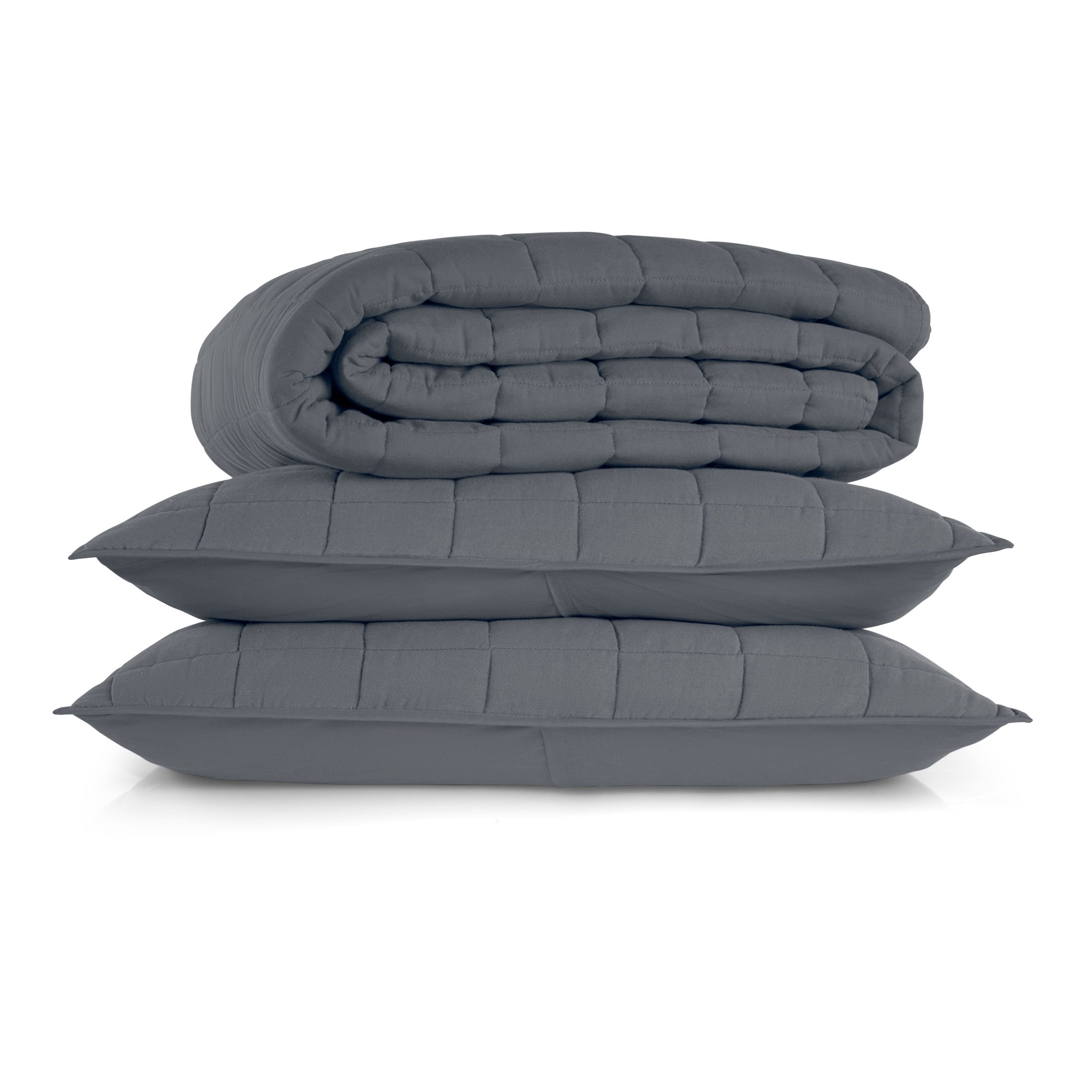 Allswell Organic Cotton 3-Piece Quilt Set, Gray Shark, King/California King