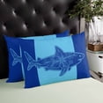 thumbnail image 4 of Shark Mandalas Throw Pillow Cover 20 x 26 Inch Decorative Pillow Cover Boho Modern Orange Blue Stripe Tropical Lumbar Pillowcase Seasonal Rectangle Cushion Case for Couch Sofa Bed Living Room, 4 of 7