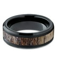 thumbnail image 3 of Silly Kings 8mm Black Tungsten Carbide Wedding Band Deer Antler Ring Design Comfort Fit, 3 of 3
