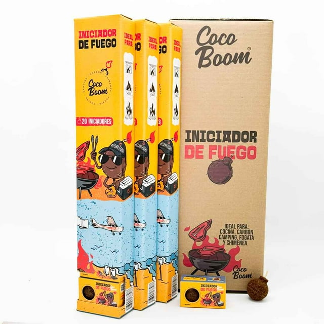 Iniciador De Fuego Carbon Leña Cocoboom, 12 Despachadores