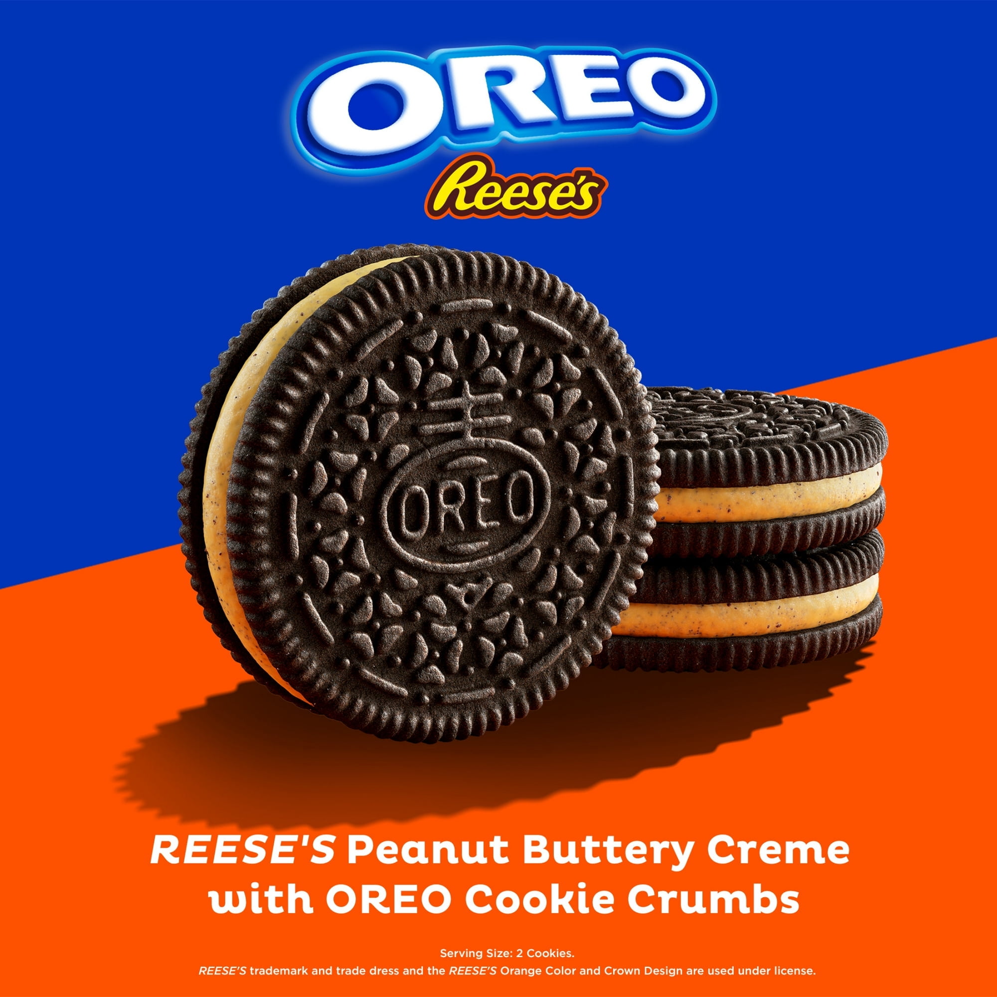 OREO REESE'S Peanut Buttery Creme & OREO Double Stuf Cookies Variety Pack, 1.02 oz, 40 Pack With White Bowl By OMA