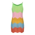 thumbnail image 5 of Tqyyweavej Womens Spaghetti Strap Swimsuit Cover Up Dress Crochet Color Block Beach Cover Up Sleeveless Free Size Swim Cover Up for Women, 5 of 7