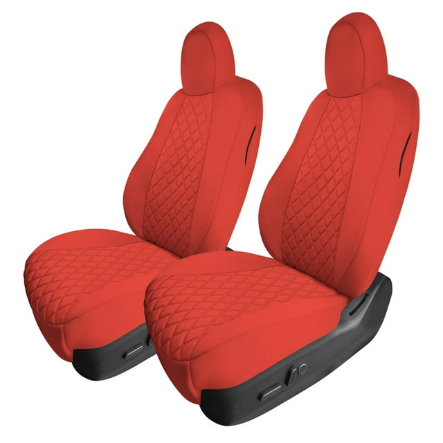 For 2017-2024 Tesla Model 3 FH Group Neoprene Waterproof Custom Fit Car Seat Covers Solid Red - Front Seats