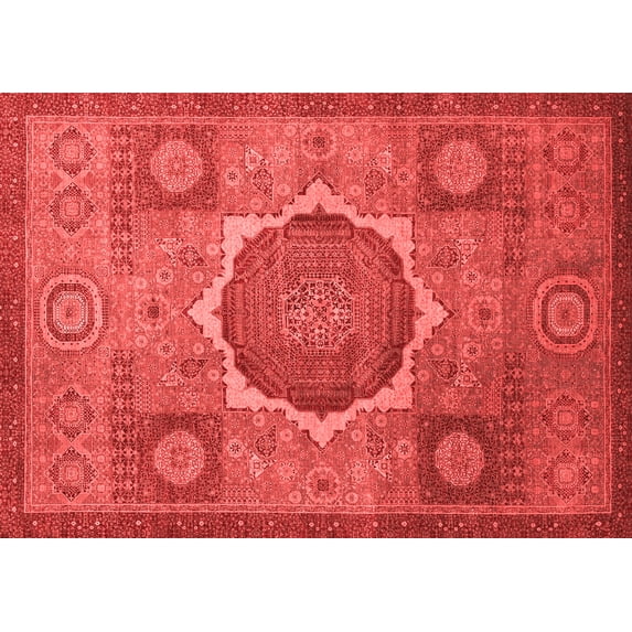 Ahgly Company Indoor Rectangle Oriental Red Modern Area Rugs, 7' x 10'
