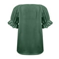 thumbnail image 2 of Babysbule Square Neckline Short Sleeve Solid Blouses & Tops Women's, 2 of 8