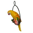 thumbnail image 2 of Guardoinrt Vibrant Resin Artificial Parrot Statue Perch Hanging on Metal Ring Garden Decor Type B 1Set, 2 of 6