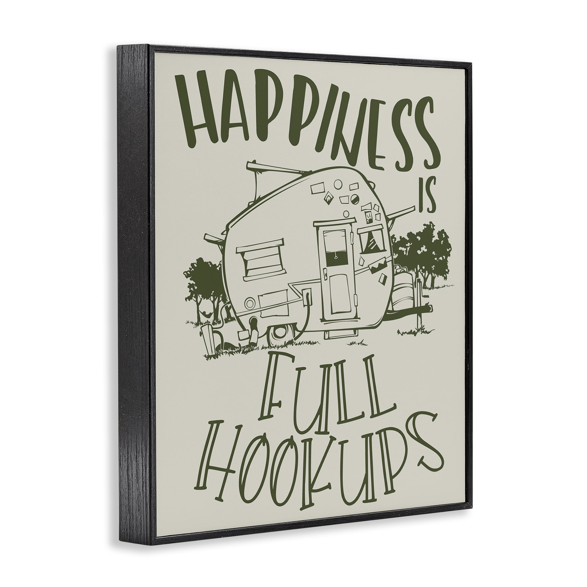 Stupell Industries Full Hookups Camping Landscape Painting Black Framed Art Print Wall Art, 16 x 20
