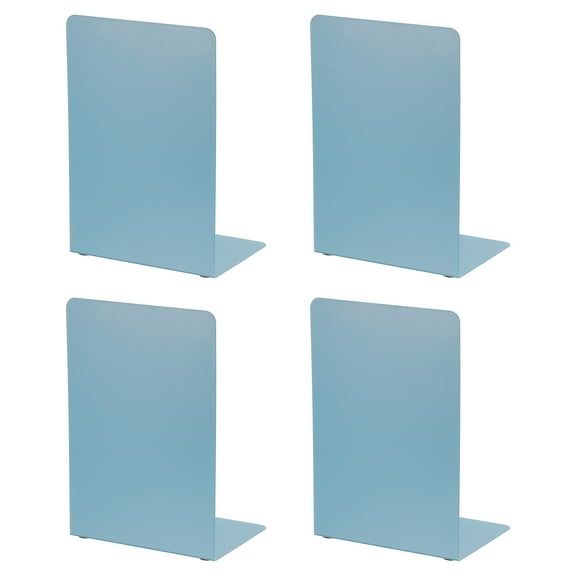 Uxcell Metal Bookend with L Shape Design, 5.35''x3.74''x7.68'', Blue 2 Set