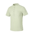 thumbnail image 5 of Fengqque Men's Henley Shirts Casual Short Sleeve Work Business Solid Color Button T-Shirt with Pocket Green XXXL(XXXL), 5 of 9