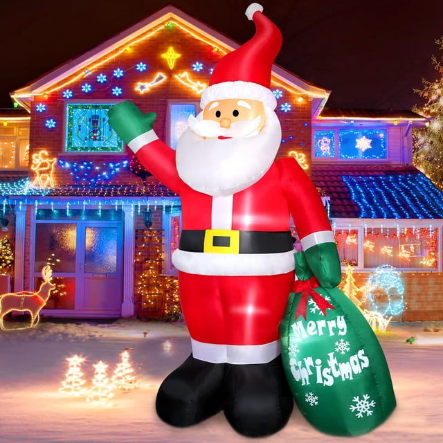 Papá Noel Inflable de 8 Pies con Luces LED FunFanso