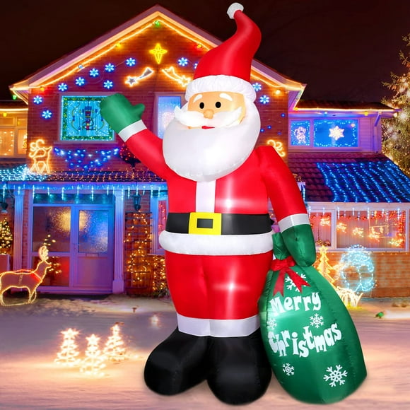 Papá Noel Inflable de 8 Pies con Luces LED FunFanso