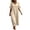 Beige, variant on Vivianyo HD Women's V-Neck Fringe Trim Maxi Dress, Short Ruffle Fringe Sleeve Solid Linen Blend Loose Casual Summer Dresses for Women Vacation, Women's Light Blue, Sizes S-2XL