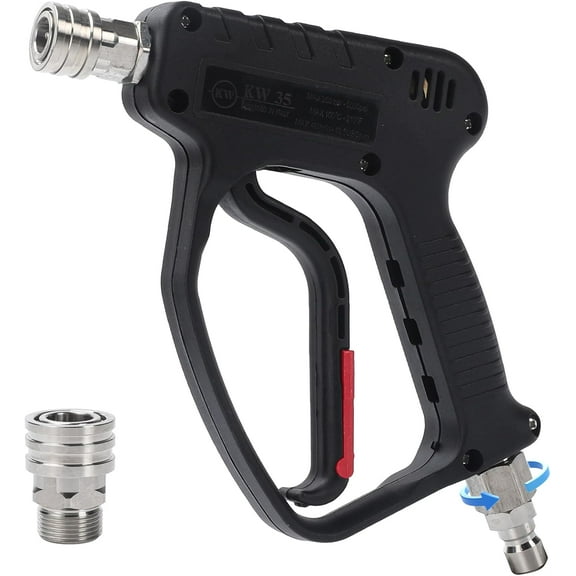 Pressure Washer Short Gun, 5000 PSI/10.5 GPM High Power Washer Spray Gun with 3/8'' Swivel Quick and M22-14mm Connect for Foam Cannon Car Wash