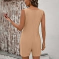 thumbnail image 5 of lcziwo Rompers for Women 2025 Summer Casual Sleeveless Button Neck Short Jumpsuits Eyelet Embroidery Comfy Overalls with Pockets 90% off Clearance Sale Khaki XXL, 5 of 9