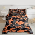 thumbnail image 2 of Erosebridal Army Camouflage Lightweight Bedding Set Teens Camo Comforter Set Colorful Pattern Decor Comforter Orange Black Grey Quilt Set Bedroom Collection 3Pcs Queen Size, 2 of 7
