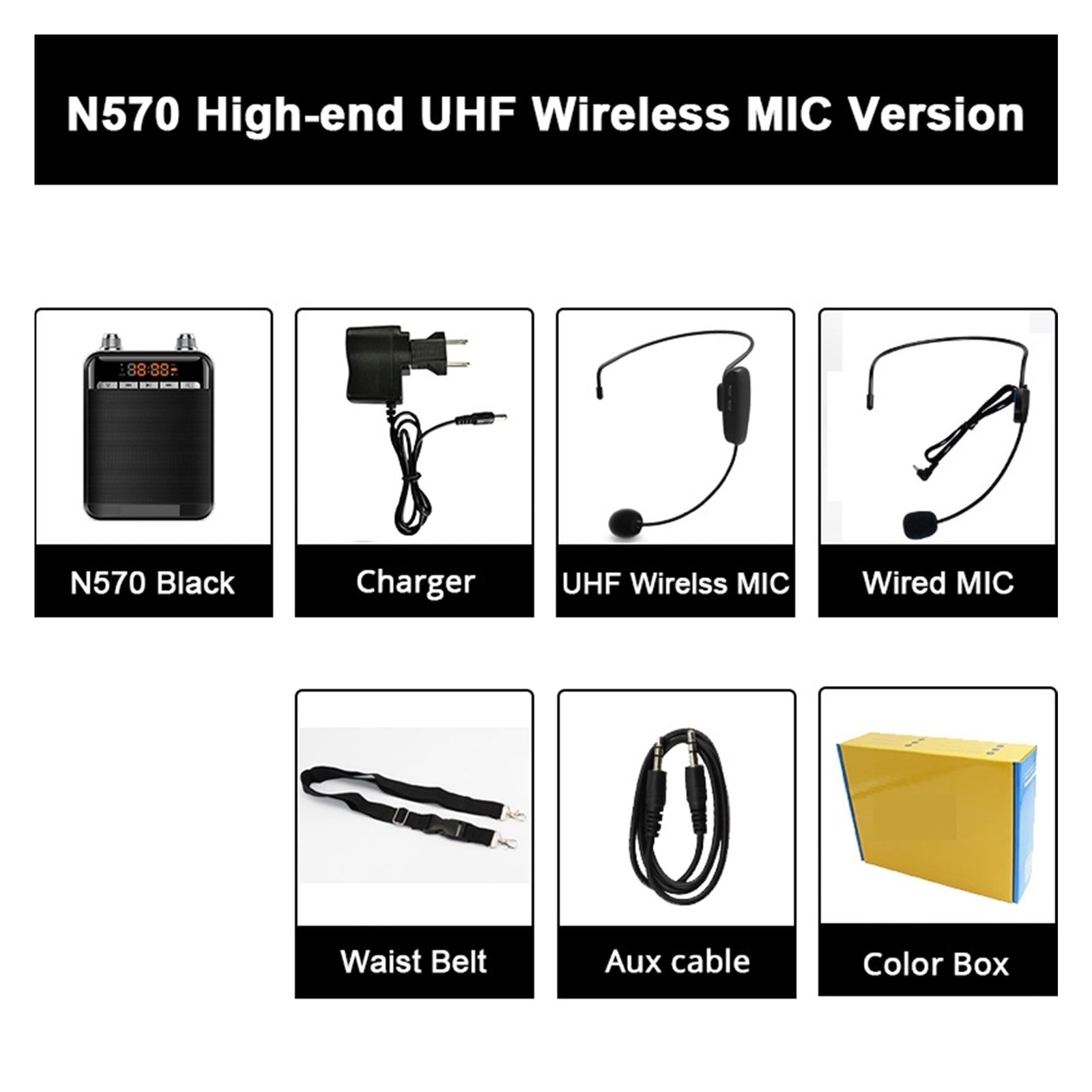 Blue-tooth Smart Wireless Voice Amplifier For Teachers Megaphone Amplifier Speakers UHF Wireless Microphone FM Radio ,Easy to Operate