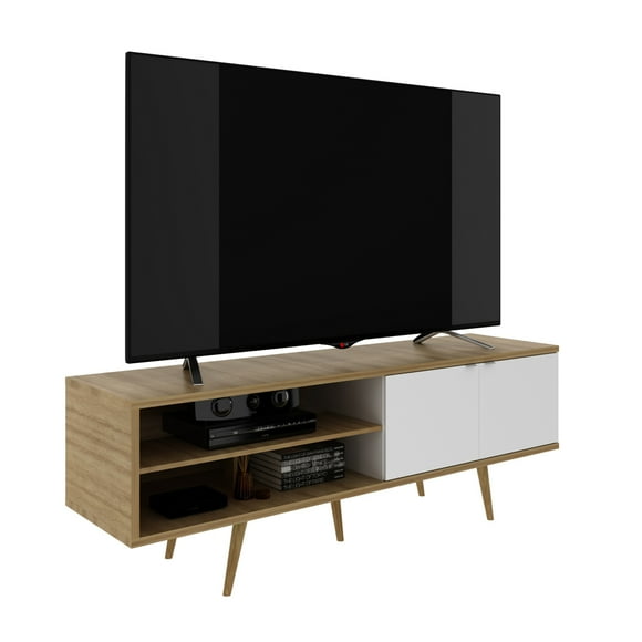 Mueble para TV hasta 80" Diseño Retro PDC-16 Almendra-Blanco