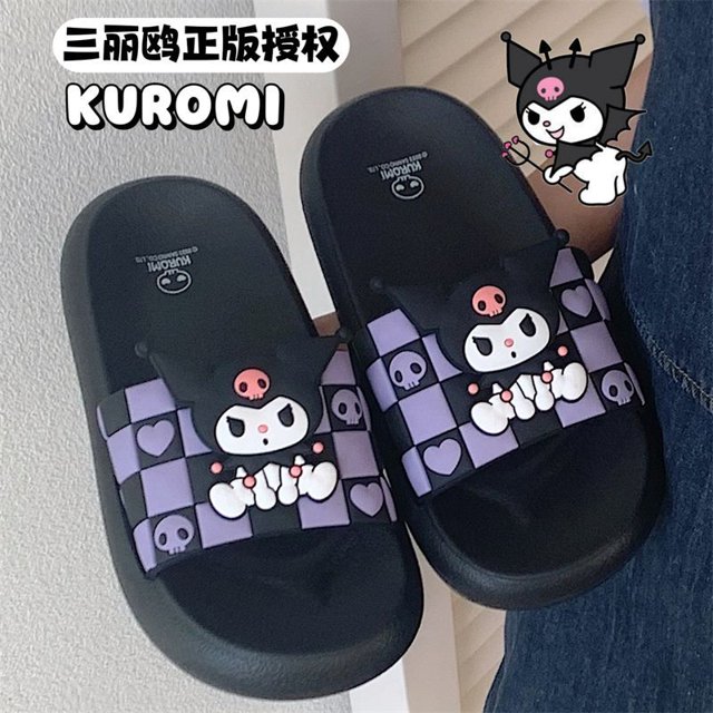 Sanrios Kawaii Anime Kuromi Cinnamoroll My Melody Hello Kitty sandalias de dibujos animados para mujer, zapatillas antideslizantes para el hogar, regalo de cumpleaños