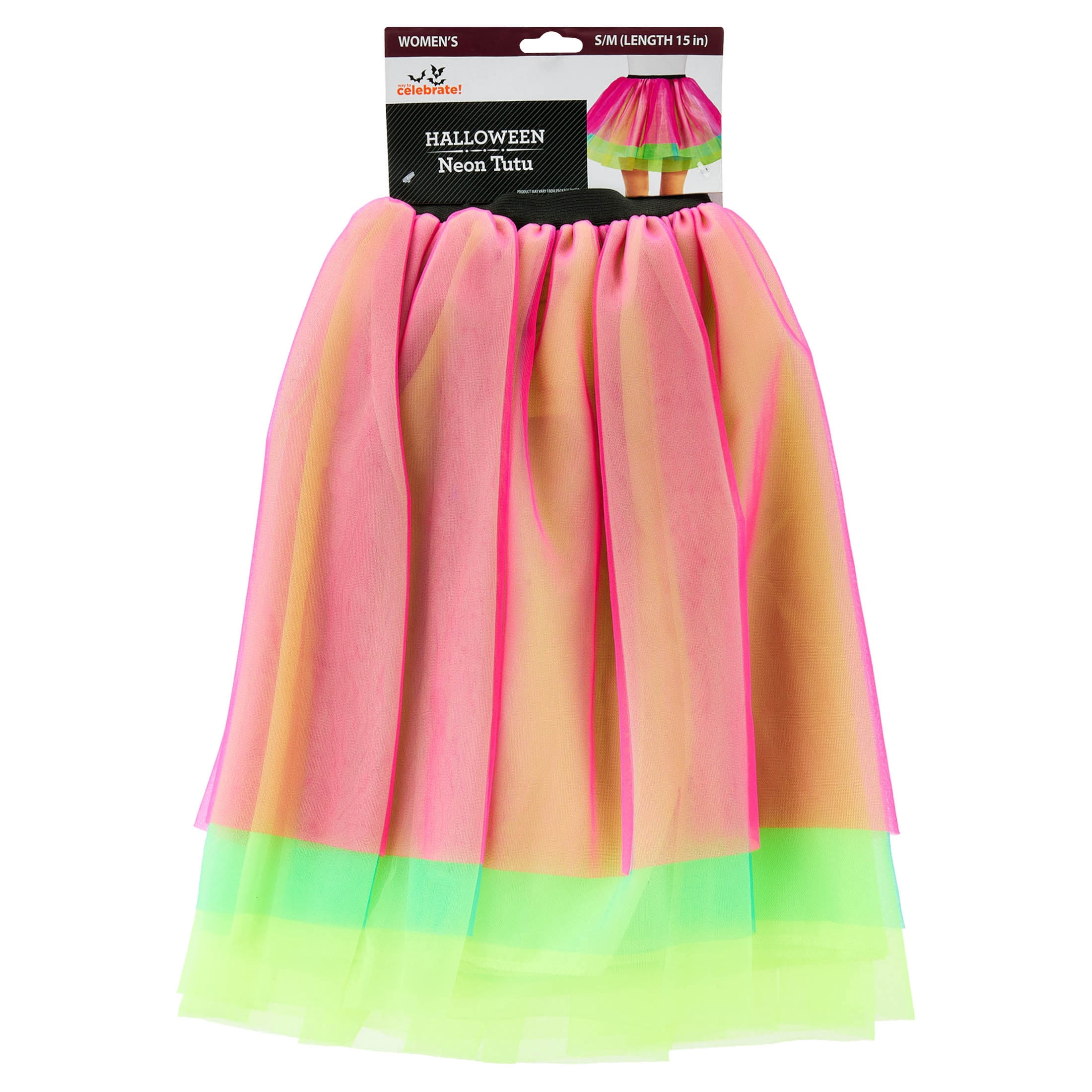 Neon Tutu Costume Accessory for Adults, Multicolor, S/M, Halloween by Way To Celebrate
