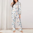 thumbnail image 2 of Daiia Tulips Flowers for Women's Long-Sleeved Pajama Set – Soft & Comfortable Sleepwear Button-Up Pajamas Cozy Lounge Wear-Medium, 2 of 7