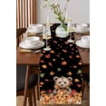 thumbnail image 4 of Black Brown Animals Fall Table Runner 36 Inches, Orange Pumpkins Thanksgiving Leaves Bed Runner Dresser Scarves Tabletop for Indoor Outdoor Parties/Ceremony/Banquet, 13"x 36", 4 of 8