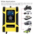 thumbnail image 3 of Muyoka Cargador de batería para automóvil 12V / 24V 12A Cargador de batería automático con función de reparación de carga de 7 pasos Pantalla LCD Cargas inteligentes Coche Motocicleta Barco Camión Cor Muyoka Hogar, 3 of 7