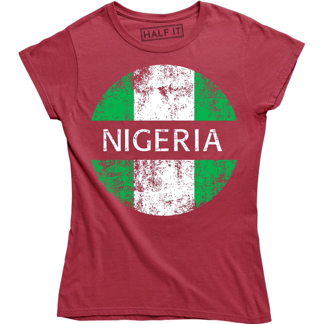Half It Nigeria Nigerian Flag Country Colors Crest Nationality Ethnic