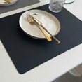 thumbnail image 3 of 4-pack faux leather placemat rectangular black 43x30cm black, 3 of 5