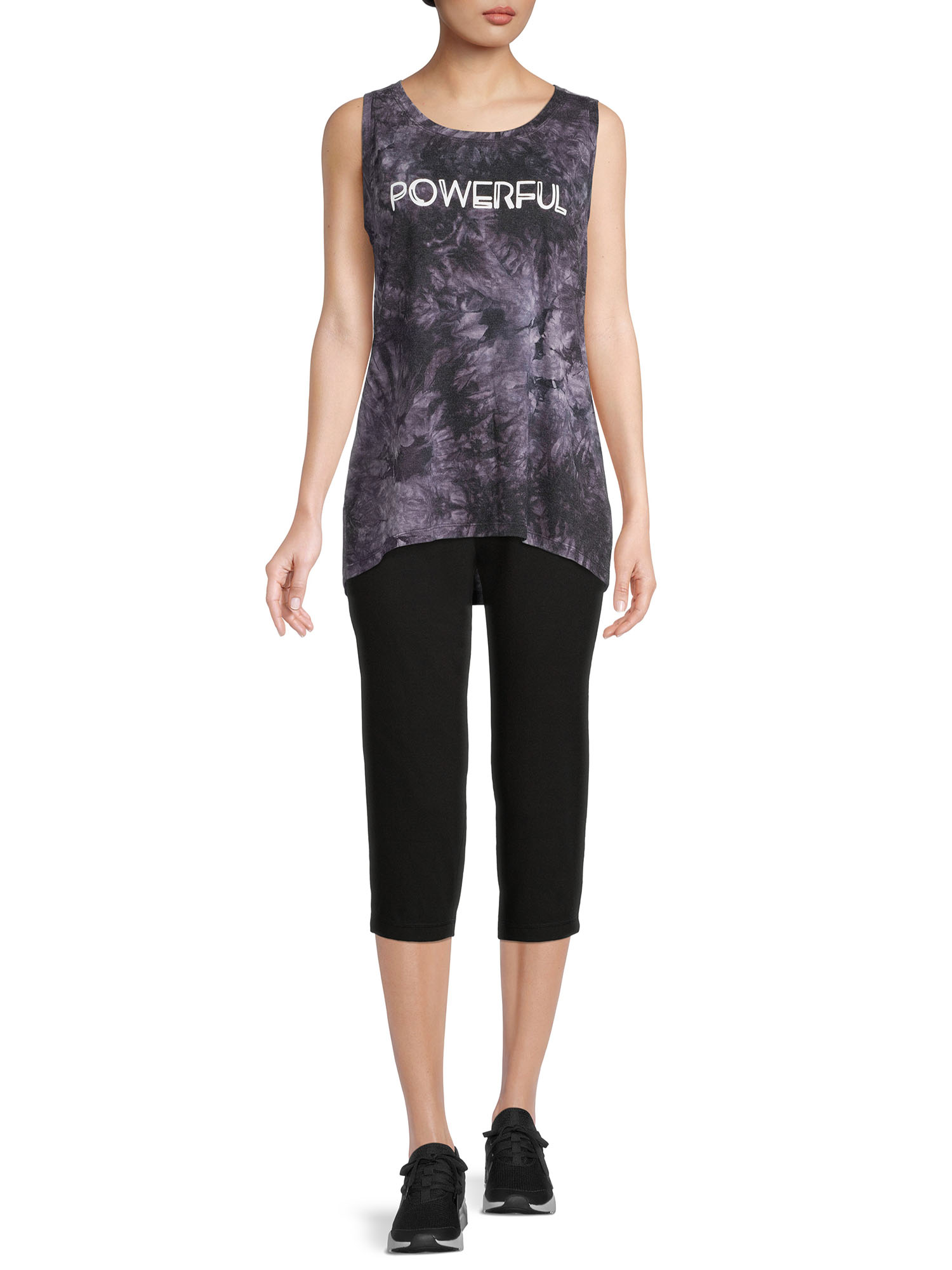Athletic Works Women's Athleisure Core Knit Capri Pants with Drawstring