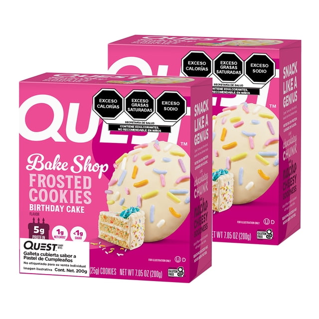 2 Pack Galleta Cubierta Quest sabor a Pastel de Cumpleaños Quest Nutrition FCBDC8