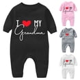 thumbnail image 2 of Fengactive Baby I Love My Grandma Romper Long Sleeve Bodysuit Snap Crotch Creeper Infant One Piece Outfit, 2 of 6
